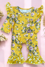 Load image into Gallery viewer, Mustard Floral Ruffle