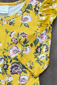 Mustard Floral Ruffle