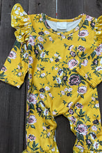 Load image into Gallery viewer, Mustard Floral Ruffle