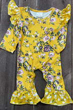 Load image into Gallery viewer, Mustard Floral Ruffle