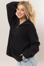 Load image into Gallery viewer, Half-Zip Sweater in Black