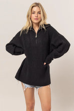 Load image into Gallery viewer, Half-Zip Sweater in Black