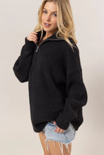 Load image into Gallery viewer, Half-Zip Sweater in Black