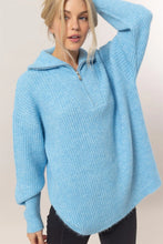 Load image into Gallery viewer, Half-Zip Sweater in Light Blue