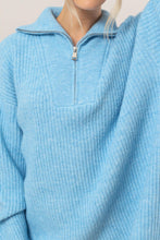 Load image into Gallery viewer, Half-Zip Sweater in Light Blue