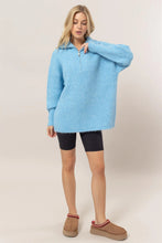 Load image into Gallery viewer, Half-Zip Sweater in Light Blue