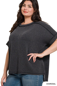 The Charcoal Ribbed Top
