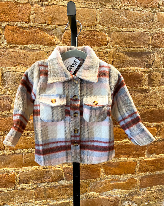 Tan/Maroon Shacket