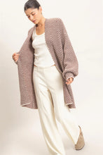 Load image into Gallery viewer, Brown Herringbone Cardigan