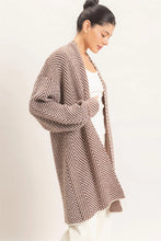 Load image into Gallery viewer, Brown Herringbone Cardigan