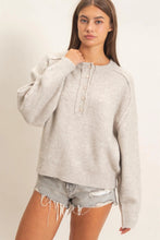Load image into Gallery viewer, Henley Seam Sweater in Mushroom