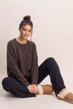 Load image into Gallery viewer, Henley Seam Sweater in Brown