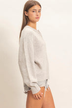 Load image into Gallery viewer, Henley Seam Sweater in Mushroom