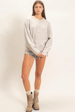 Load image into Gallery viewer, Henley Seam Sweater in Mushroom