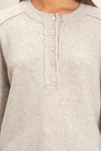 Load image into Gallery viewer, Henley Seam Sweater in Mushroom