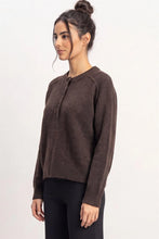 Load image into Gallery viewer, Henley Seam Sweater in Brown