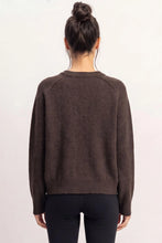 Load image into Gallery viewer, Henley Seam Sweater in Brown