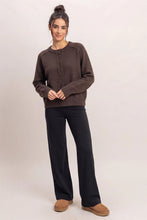 Load image into Gallery viewer, Henley Seam Sweater in Brown