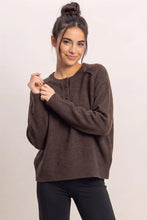 Load image into Gallery viewer, Henley Seam Sweater in Brown