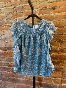 Botanical Paisley Ruffle Top