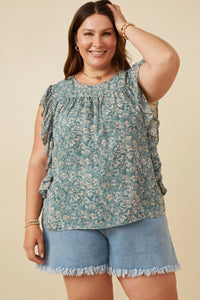 Botanical Paisley Ruffle Top