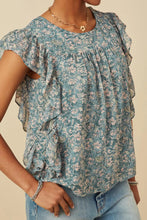 Load image into Gallery viewer, Botanical Paisley Ruffle Top