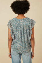 Load image into Gallery viewer, Botanical Paisley Ruffle Top