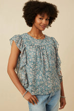 Load image into Gallery viewer, Botanical Paisley Ruffle Top