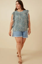Load image into Gallery viewer, Botanical Paisley Ruffle Top