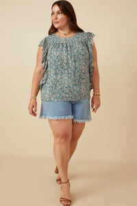 Botanical Paisley Ruffle Top