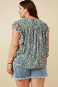 Botanical Paisley Ruffle Top