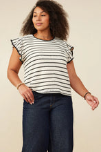 Load image into Gallery viewer, Ruffle + Stripes Top
