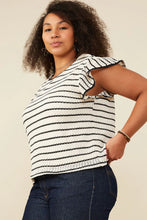 Load image into Gallery viewer, Ruffle + Stripes Top