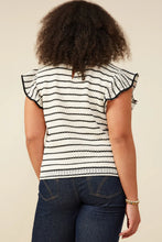 Load image into Gallery viewer, Ruffle + Stripes Top