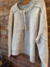 Load image into Gallery viewer, Henley Seam Sweater in Mushroom