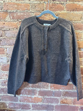 Load image into Gallery viewer, Henley Seam Sweater in Brown