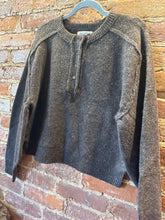 Load image into Gallery viewer, Henley Seam Sweater in Brown
