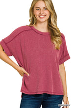 Load image into Gallery viewer, The Burgundy Ribbed Top
