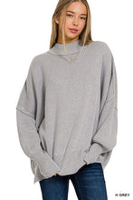 Load image into Gallery viewer, Heather Grey Mock Sweater