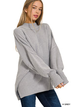 Load image into Gallery viewer, Heather Grey Mock Sweater