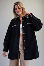 Load image into Gallery viewer, Stitchline Oversized Shacket in Black