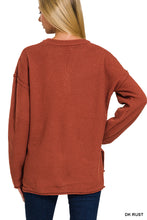 Load image into Gallery viewer, Dark Rust Green Henley Top