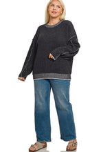 Load image into Gallery viewer, Raw Edged Sweater in Black
