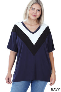 The V-Pattern Top in Navy
