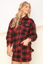 Load image into Gallery viewer, Red &amp; Black Plaid Shacket