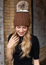 Load image into Gallery viewer, Brown Color Block Beanie