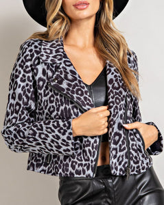 Night Out Leopard Moto Jacket